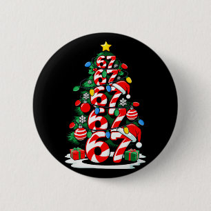 67 Meme Grappige Zes Zeven Kerstboom Lichtjes Kers Ronde Button 5,7 Cm