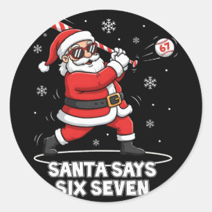 67 Meme Grappige Zes Zeven Kerstmis 6-7 Meme Kerst Ronde Sticker