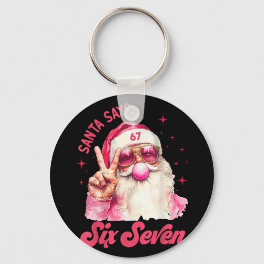 67 Meme Grappige Zes Zeven Kerstmis 6-7 Meme Kerst Sleutelhanger (Voorkant)