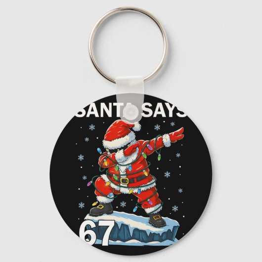 67 Meme Grappige Zes Zeven Kerstmis 6-7 Meme Kerst Sleutelhanger (Voorkant)