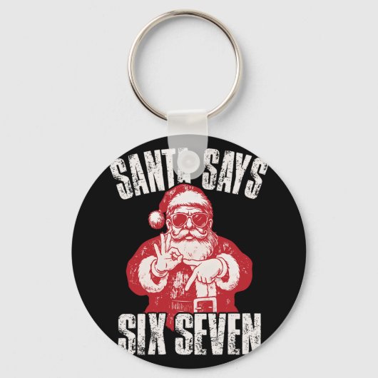 67 Meme Grappige Zes Zeven Kerstmis 6-7 Meme Kerst Sleutelhanger (Voorkant)