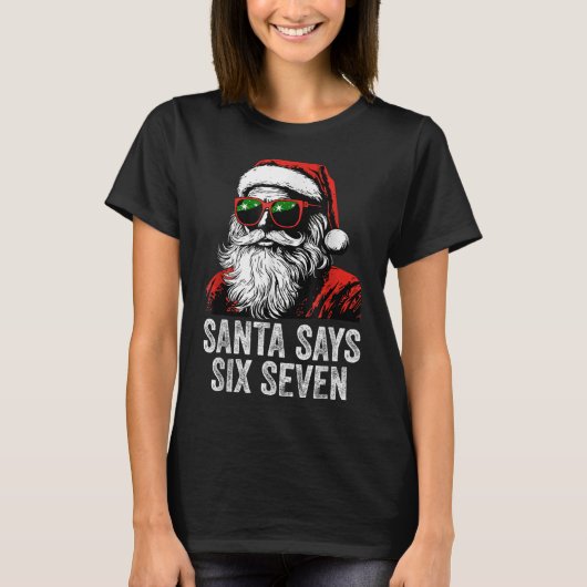 67 Meme Grappige Zes Zeven Kerstmis 6-7 Meme Kerst T-shirt (Voorkant)