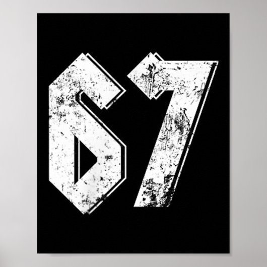 67 Meme Grappige Zes Zeven Meme 6 7  Poster (Voorkant)