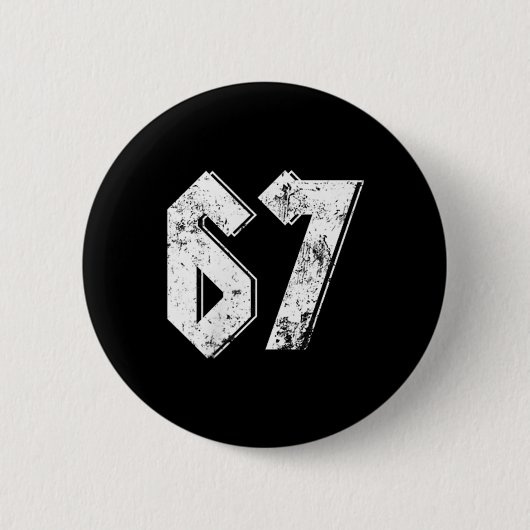 67 Meme Grappige Zes Zeven Meme 6 7 Ronde Button 5,7 Cm (Voorkant)