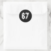 67 Meme Grappige Zes Zeven Meme 6 7 Ronde Sticker (Tas)