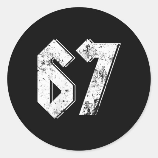 67 Meme Grappige Zes Zeven Meme 6 7 Ronde Sticker (Voorkant)