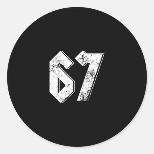 67 Meme Grappige Zes Zeven Meme 6 7  Ronde Sticker (Voorkant)