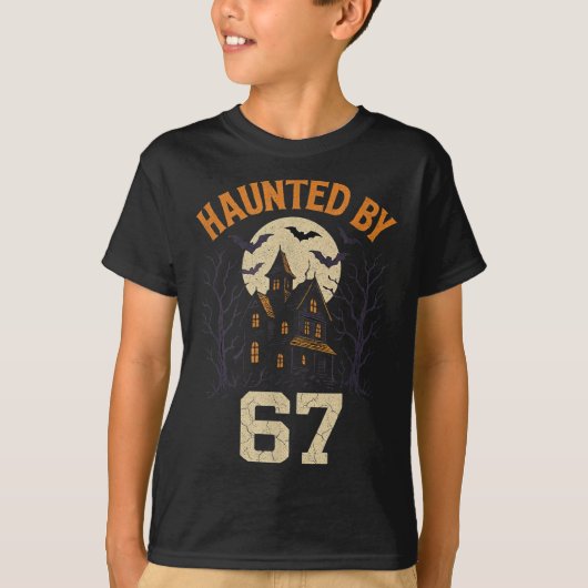 67 Meme Halloween Costume Haunted By 6-7 Brainrot T-shirt (Voorkant)