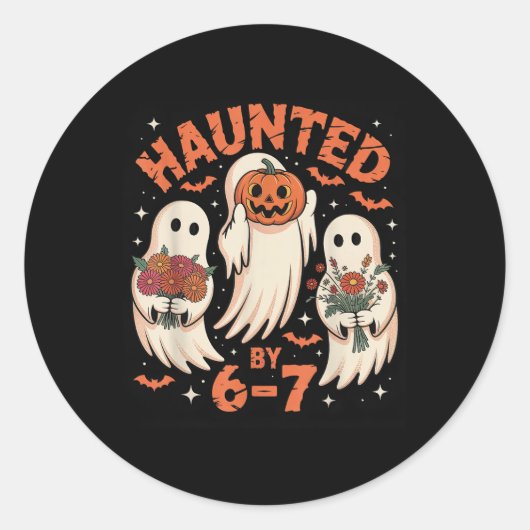 67 Meme Halloween Geest Ronde Sticker (Voorkant)