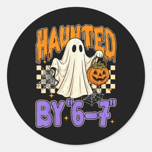 67 Meme Halloween Geestig- Grappige Geest En Pompo Ronde Sticker (Voorkant)