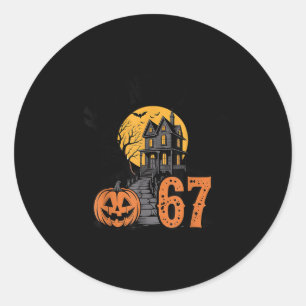 67 Meme Halloween Geheime Soky - Six Seven Gen Alp Ronde Sticker