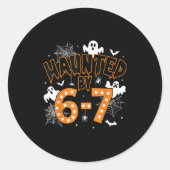 67 Meme Halloween Haunted- Funny Ghost And Pumpkin Ronde Sticker (Voorkant)