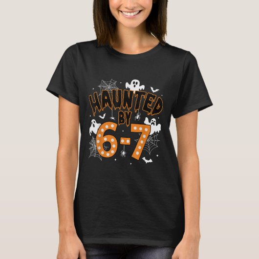 67 Meme Halloween Haunted- Funny Ghost And Pumpkin T-shirt (Voorkant)