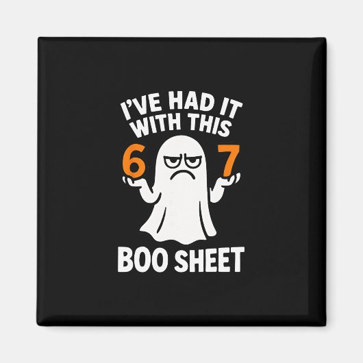67 Meme Halloween Kostuum 6 7 Grappige Boo Sheet Z Magneet (Voorkant)