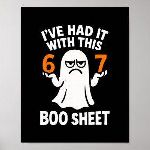 67 Meme Halloween Kostuum 6 7 Grappige Boo Sheet Z Poster