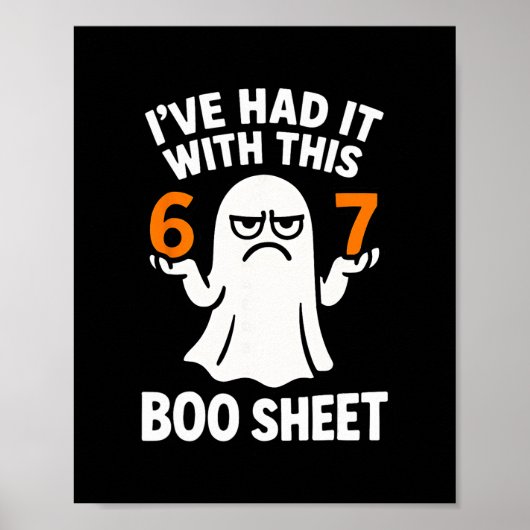67 Meme Halloween Kostuum 6 7 Grappige Boo Sheet Z Poster (Voorkant)