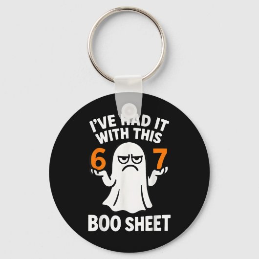 67 Meme Halloween Kostuum 6 7 Grappige Boo Sheet Z Sleutelhanger (Voorkant)
