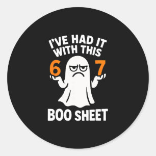 67 Meme Halloween Kostuum 6 7 Grappige Boo Vel Zes Ronde Sticker