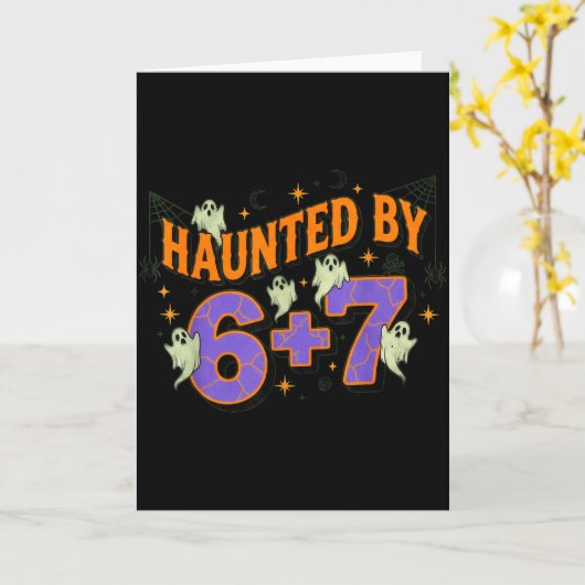 67 Meme Halloween kostuum achtervolgd door 6-7 Kaart (Gele Bloem)
