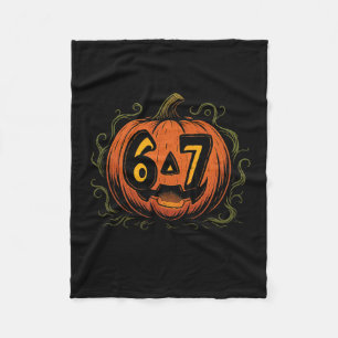 67 Meme Halloween Pompoen - Six Seven Gen Alpha Z Fleece Deken