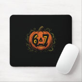 67 Meme Halloween Pompoen - Six Seven Gen Alpha Z Muismat (Met muis)