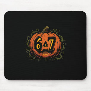 67 Meme Halloween Pompoen - Six Seven Gen Alpha Z Muismat