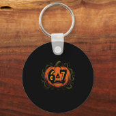 67 Meme Halloween Pompoen - Six Seven Gen Alpha Z  Sleutelhanger (Voorkant)