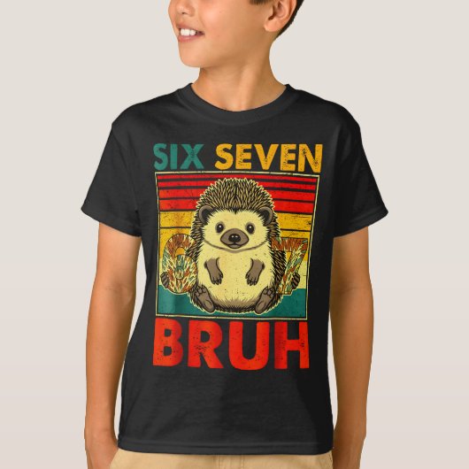 67 Meme Hedgehog Funny Six Seven Bruh Hedgehog For T-shirt (Voorkant)