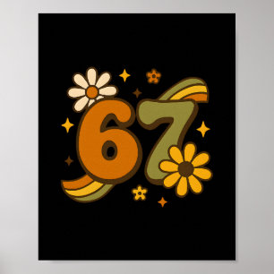 67 Meme Herfst Autumn Groovy Retro 70s Zes Zeven B Poster