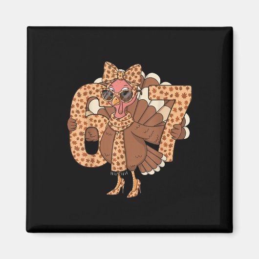 67 Meme Herfst Val Turkey Zonnebril Grappige Dankd Magneet (Voorkant)