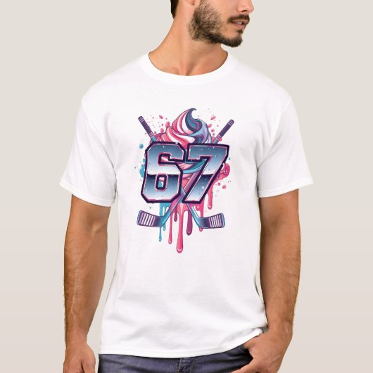67 Meme Hockey Ijs Drip T-shirt (Voorkant)