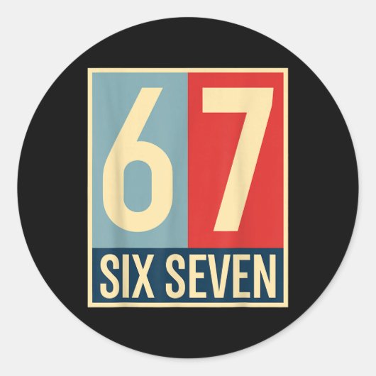 67 Meme Hoop Poster Stijl Ronde Sticker (Voorkant)