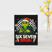 67 Meme Humor 6-7 Funny Six Seven Christmas  Kaart (Gele Bloem)