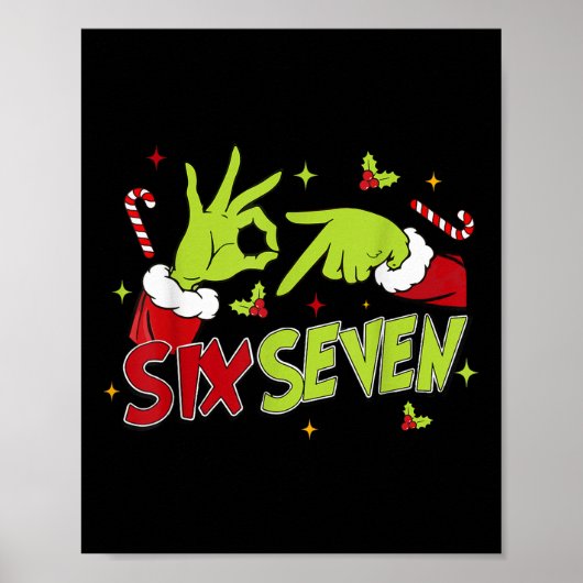 67 Meme Humor 6-7 Funny Six Seven Christmas Poster (Voorkant)