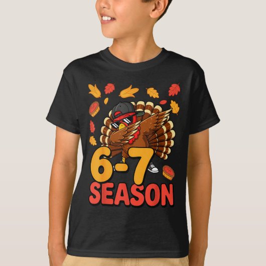67 Meme Humor 6-7 Funny Six Seven Thanksgiving Tur T-shirt (Voorkant)