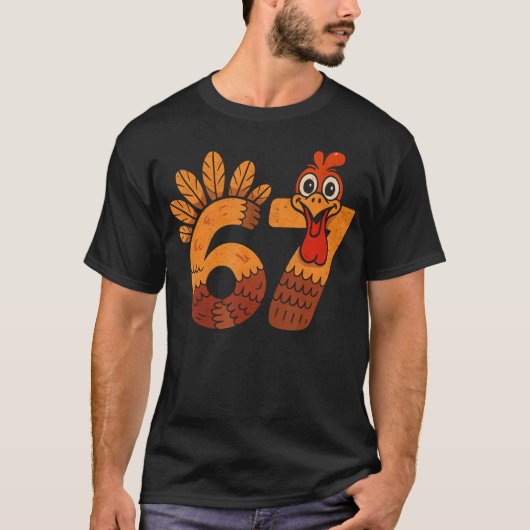 67 Meme Humor 6-7 Funny Six Seven Thanksgiving Tur T-shirt (Voorkant)