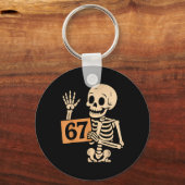 67 Meme Humor 6-7 Grappig Skelet Zes Zeven Hallowe Sleutelhanger (Voorkant)