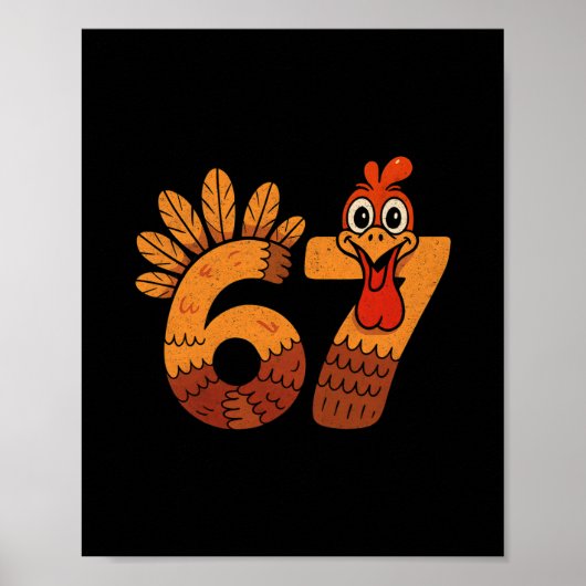 67 Meme Humor 6-7 Grappige Zes Zeven Dankdag Tur Poster (Voorkant)