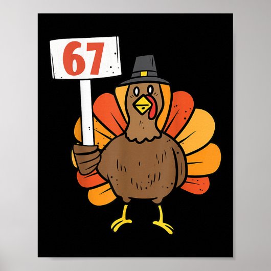 67 Meme Humor 6-7 Grappige Zes Zeven Dankdag Turki Poster (Voorkant)