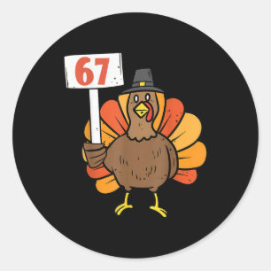 67 Meme Humor 6-7 Grappige Zes Zeven Dankdag Turki Ronde Sticker
