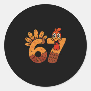 67 Meme Humor 6-7 Grappige Zes Zeven Dankzegging T Ronde Sticker