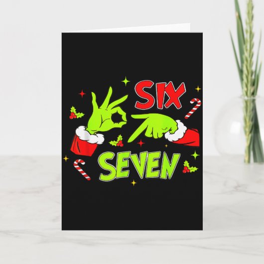 67 Meme Humor 6 7 Grappige Zes Zeven Kerst Kaart (Voorkant)