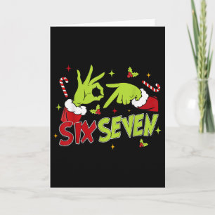 67 Meme humor 6-7 Grappige zes zeven Kerstmis Kaart