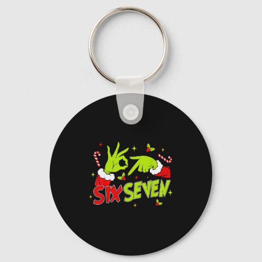 67 Meme Humor 6-7 Grappige Zes Zeven Kerstmis  Sleutelhanger (Voorkant)