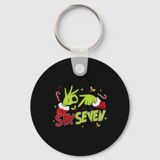 67 Meme humor 6-7 Grappige zes zeven Kerstmis Sleutelhanger (Voorkant)