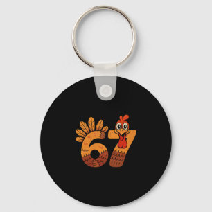 67 Meme Humor 6-7 Grappige Zes Zeven Thanksgiving Sleutelhanger