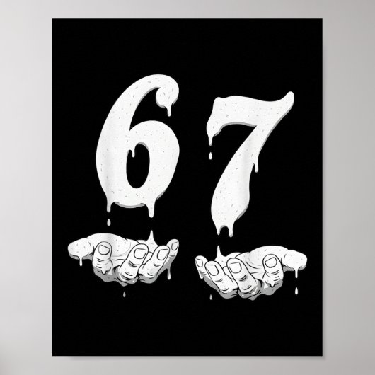 67 Meme Humor Nummer 6 7  Poster (Voorkant)