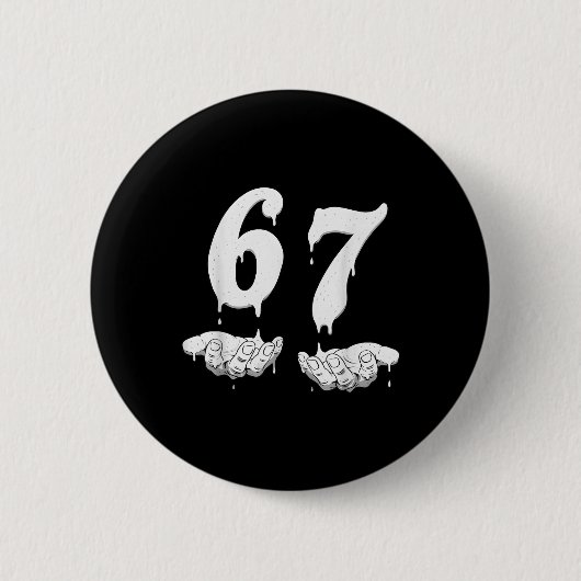 67 Meme Humor Nummer 6 7 Ronde Button 5,7 Cm (Voorkant)