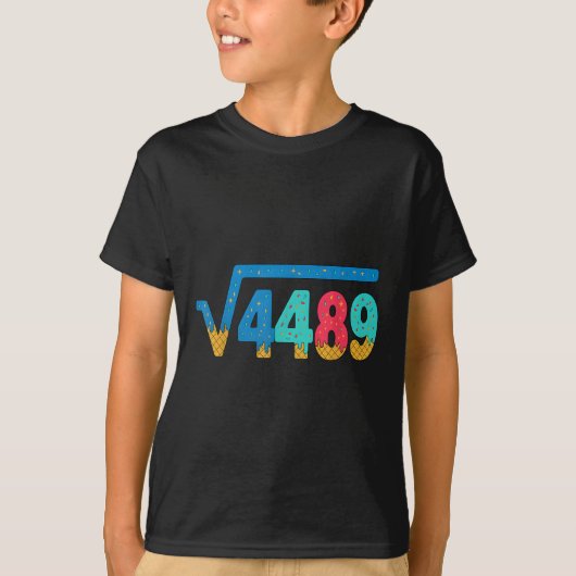 67 Meme Ice Cream Drip Square Root 4489 Slang Math T-shirt (Voorkant)