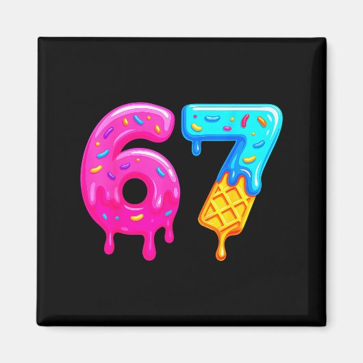67 Meme Ijs Drip Grappig Zes Zeven Gen Alpha S Magneet (Voorkant)